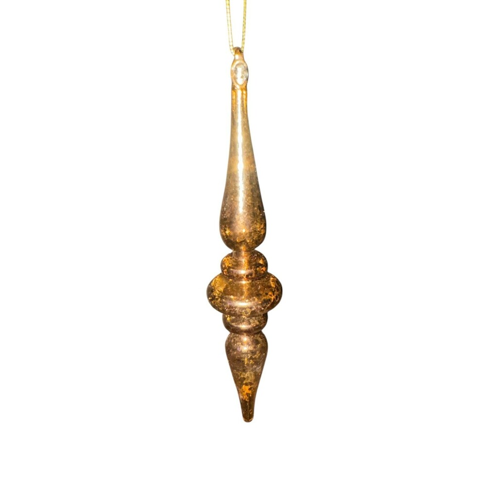 Macy’s gold glass finial Christmas ornament